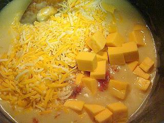 spalmare il formaggio in purea di zuppa